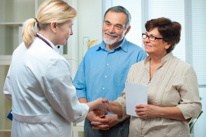 senior couple visiting a doctor