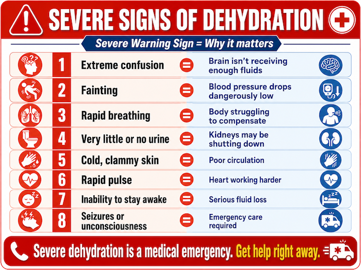 Signs of severe dehydration elder home care Signs of severe dehydration live in home care orange county ca
